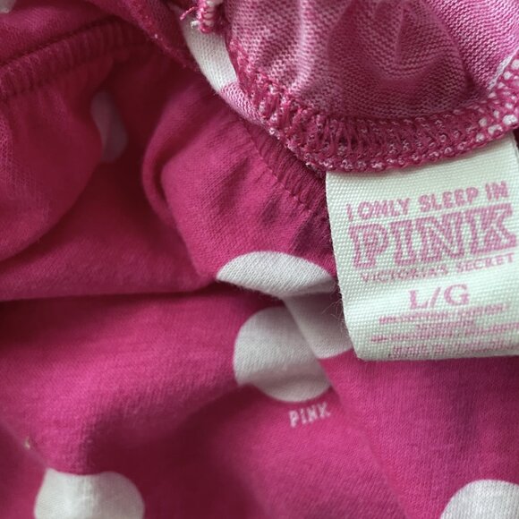 I Only Sleep In PINK Victoria's Secret Retro Polka Dot Babydoll Nightgown Size L - Picture 5 of 15